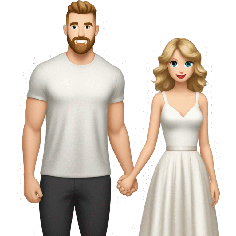 Taylor swift and Travis Kelce holding hands emoji