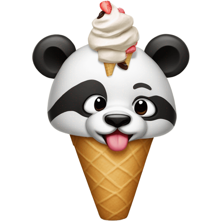  Ice cream eating panda  emoji