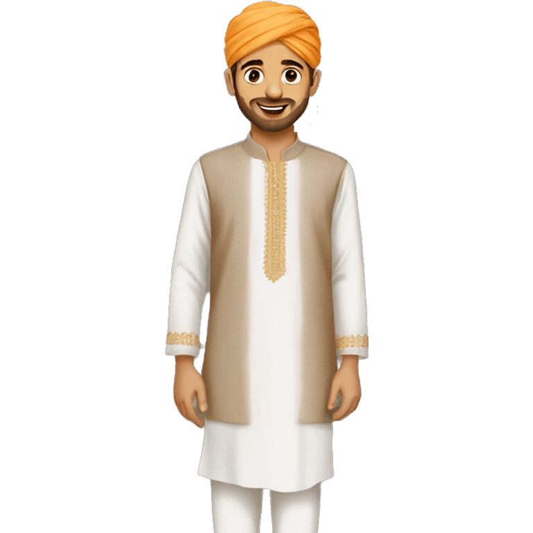 Boy in kurti and pagdi with gora colour  emoji