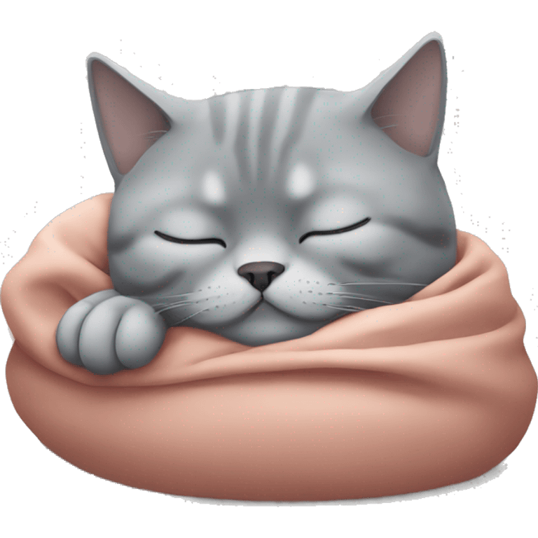 Grey British shorthair cat sleeping emoji