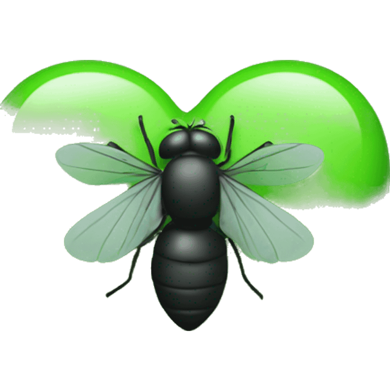 Black Fly on a green heart emoji