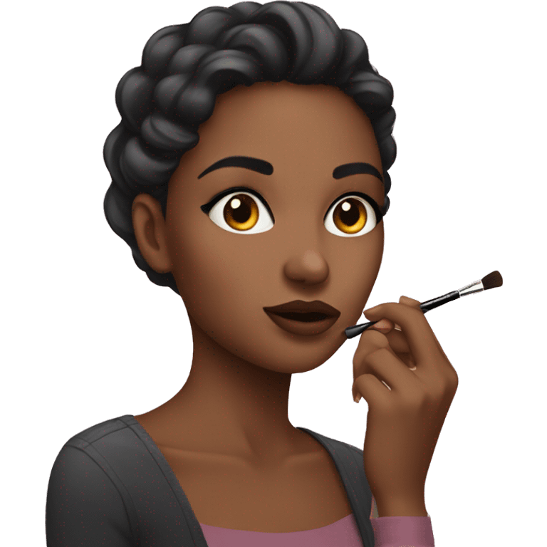 A girl doing her makeup  emoji