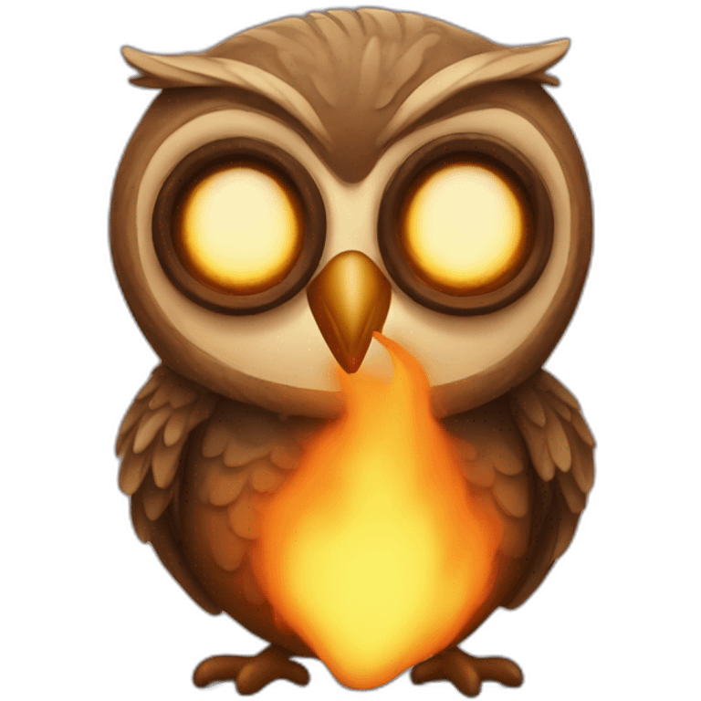 burning funny night owl emoji