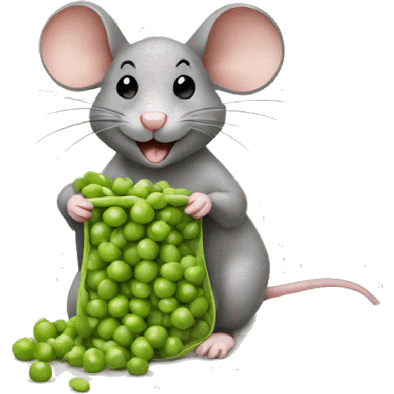 mouse eating peas, the peace are in applesauce emoji