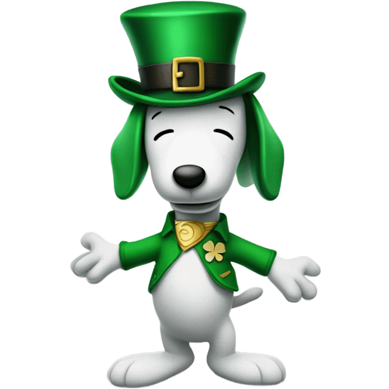 Snoopy with Irish leprechaun hat doing riverdance emoji