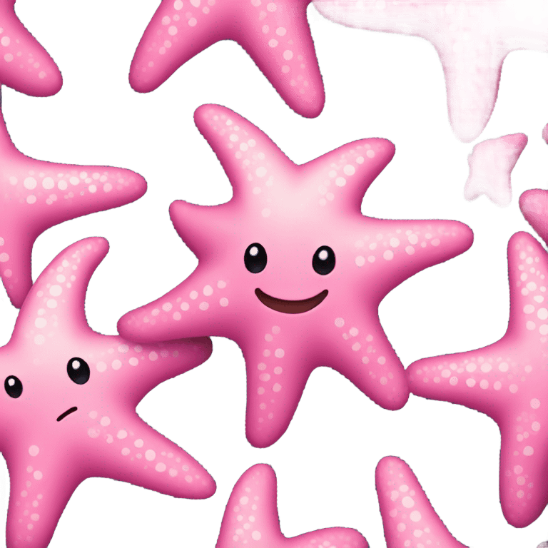 Pink starfish with winky face emoji