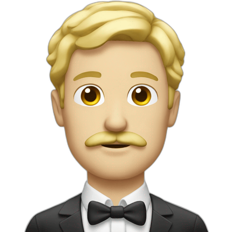 Blond guy with moustache smoking emoji