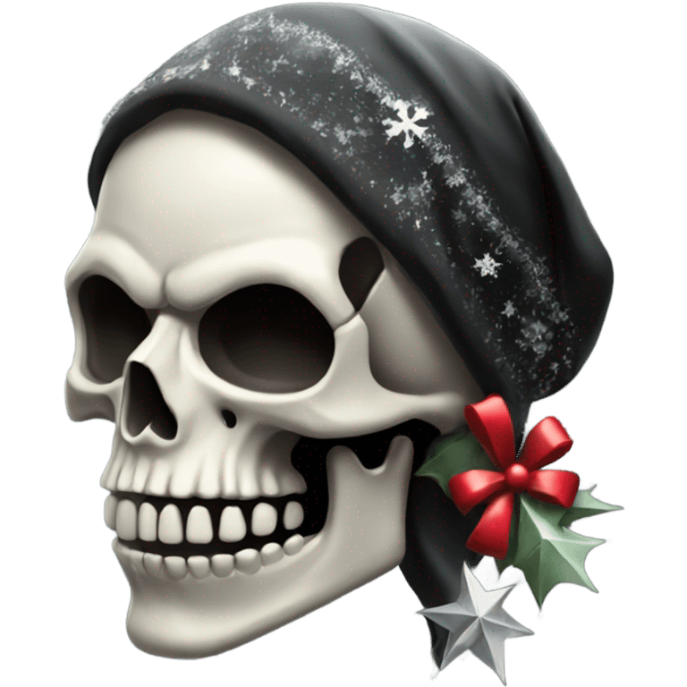 Gothic Christmas skull emoji