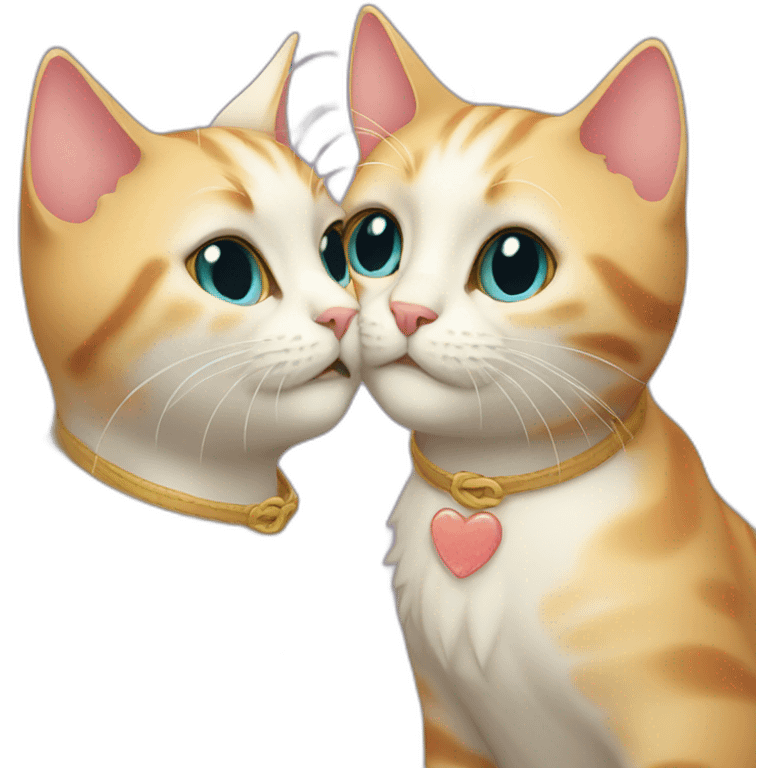 cat kissing cat emoji