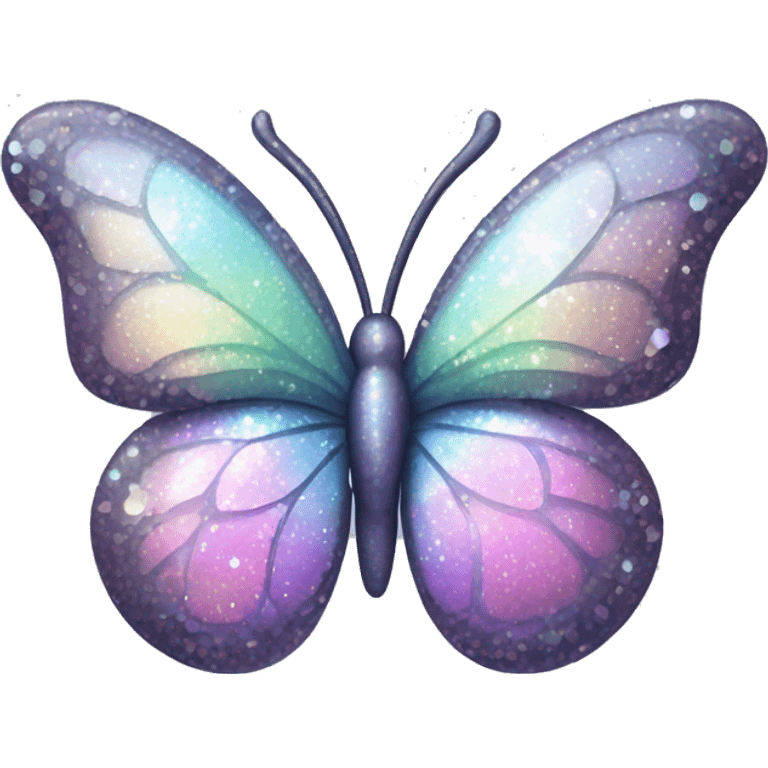 Pastel sparkly glittery shiny iridescent glass crystal butterfly emoji