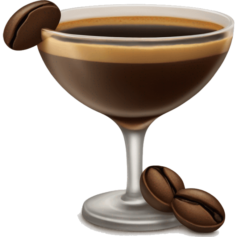 Espresso martini with coffee beans on top emoji