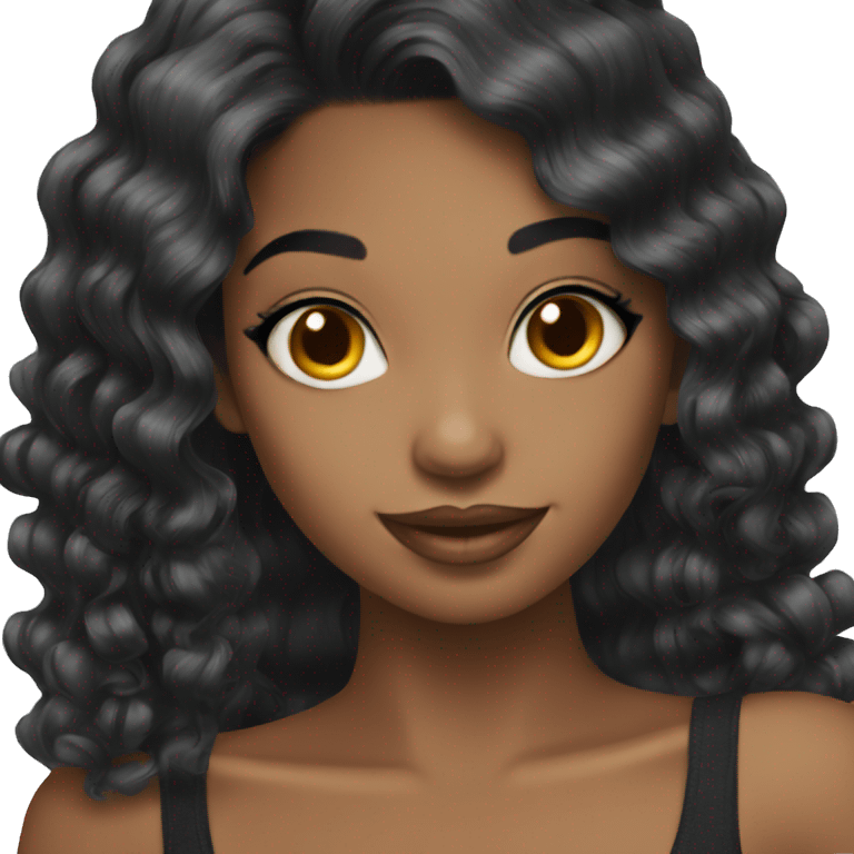 Glamour black hair girl emoji