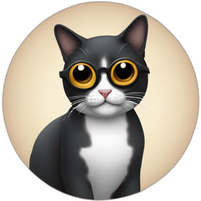 Gato negro con lentes  emoji