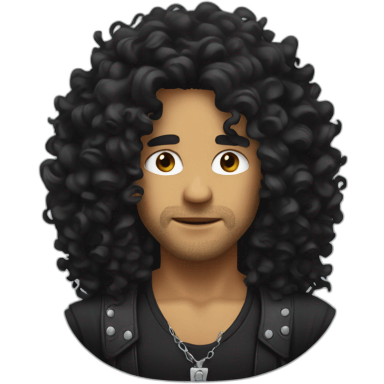 Slash with long curly hair emoji