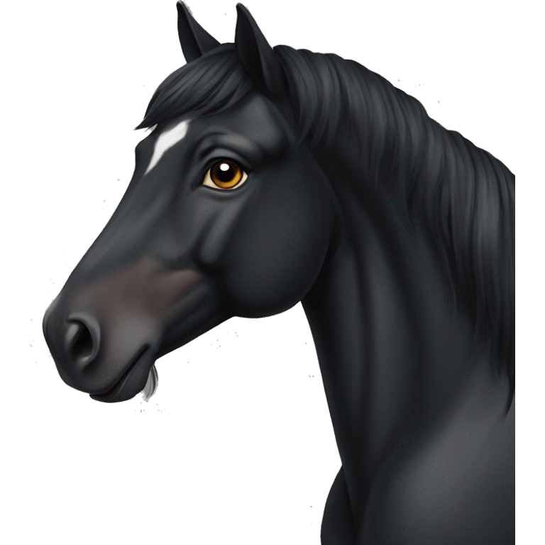 beautiful black horse emoji