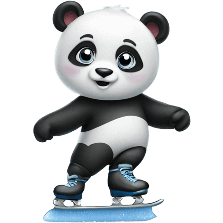 Panda bear ice skating  emoji