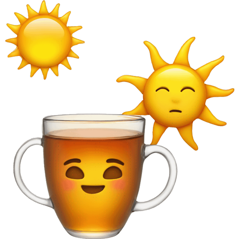 sun with tea emoji