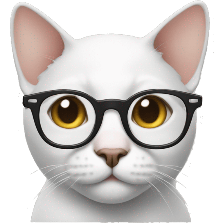 Cat using glasses emoji