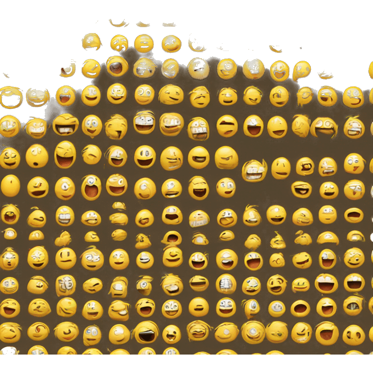 round yellow face straight grin emoji with long oval eyes emoji