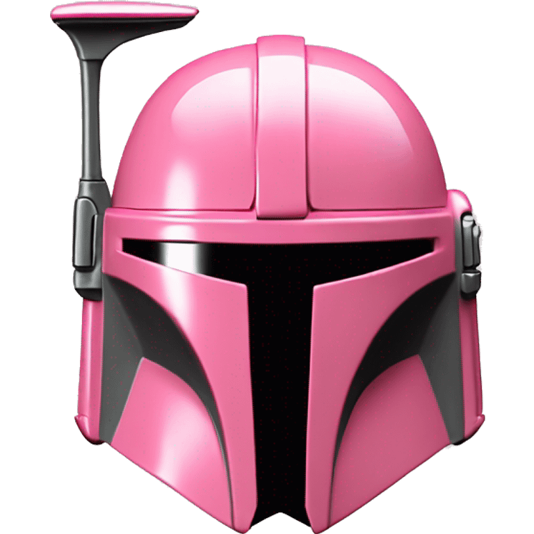 Flat Pink and white Mandalorian helmet emoji