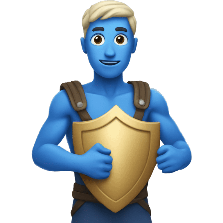 blue guy with shield emoji