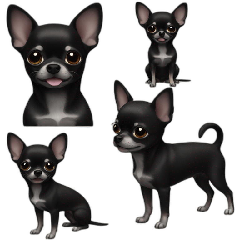 All Black Chihuahua black emoji