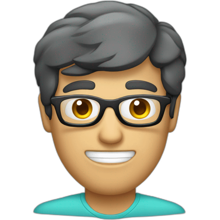 Hombre guapo inteligente con gafas y musculoso emoji