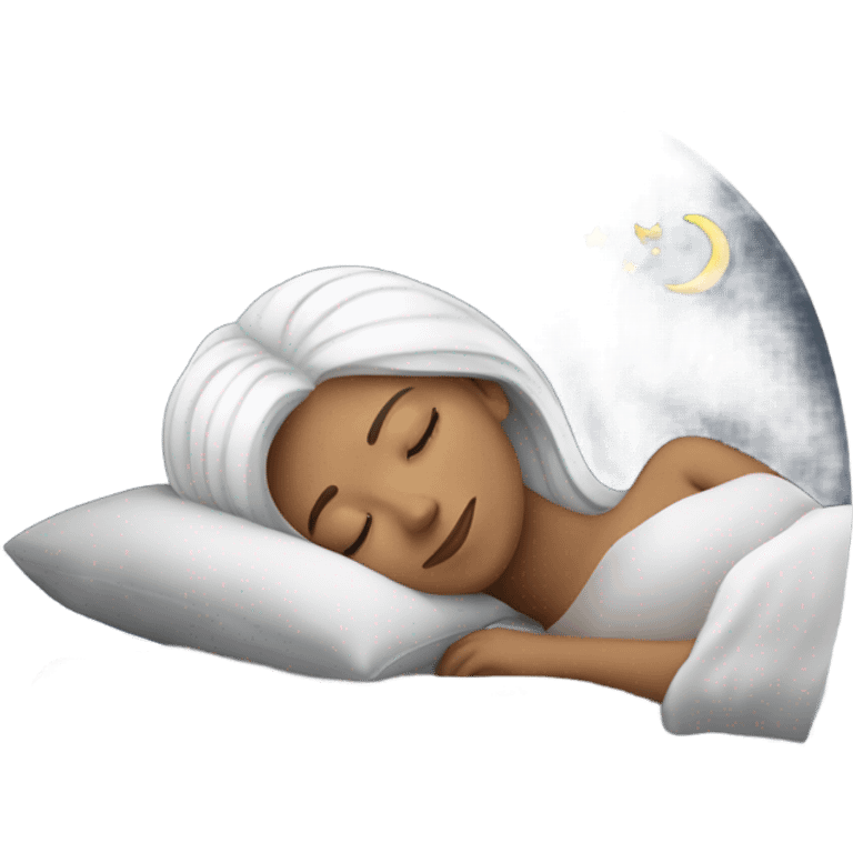 White dark hair woman sleeping emoji