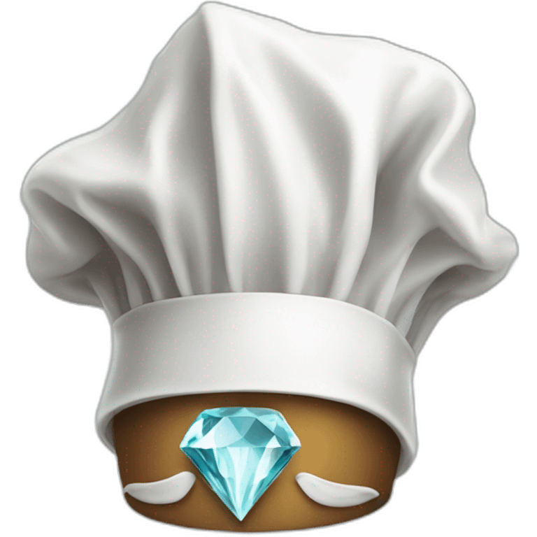 A chef's hat with a big diamond on it emoji