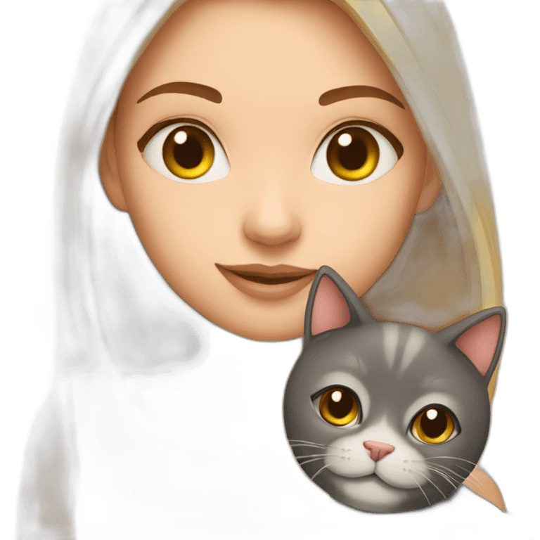 Girl with cat emoji