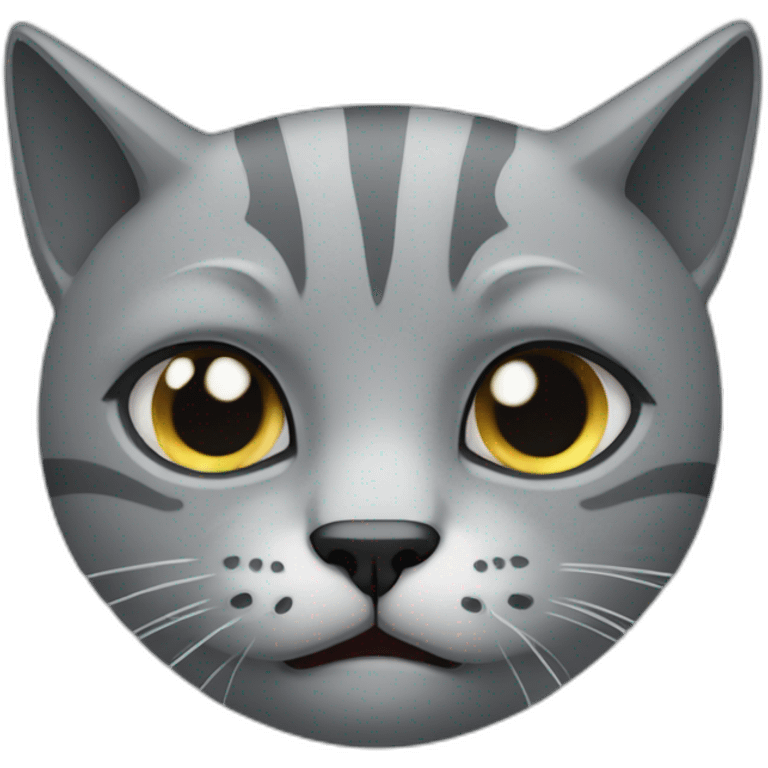 a gray violent cat emoji