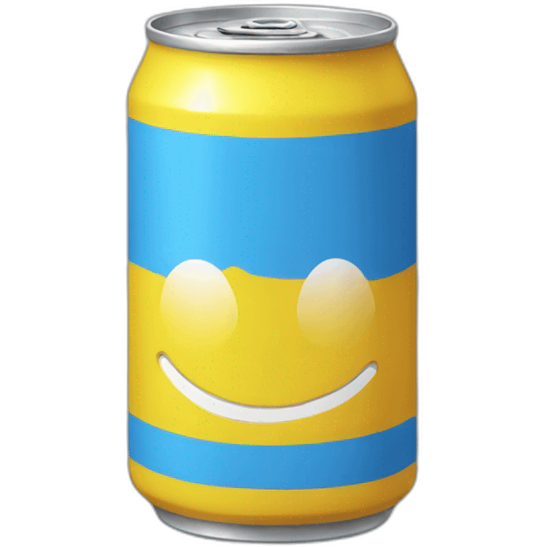 Yellow soda can with blue stripe emoji