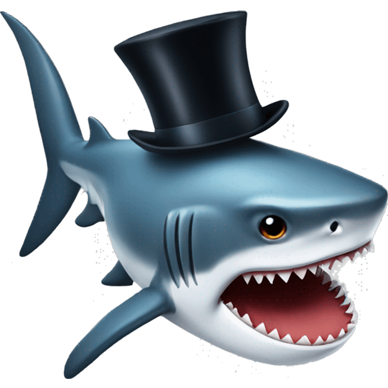 shark with tophat emoji