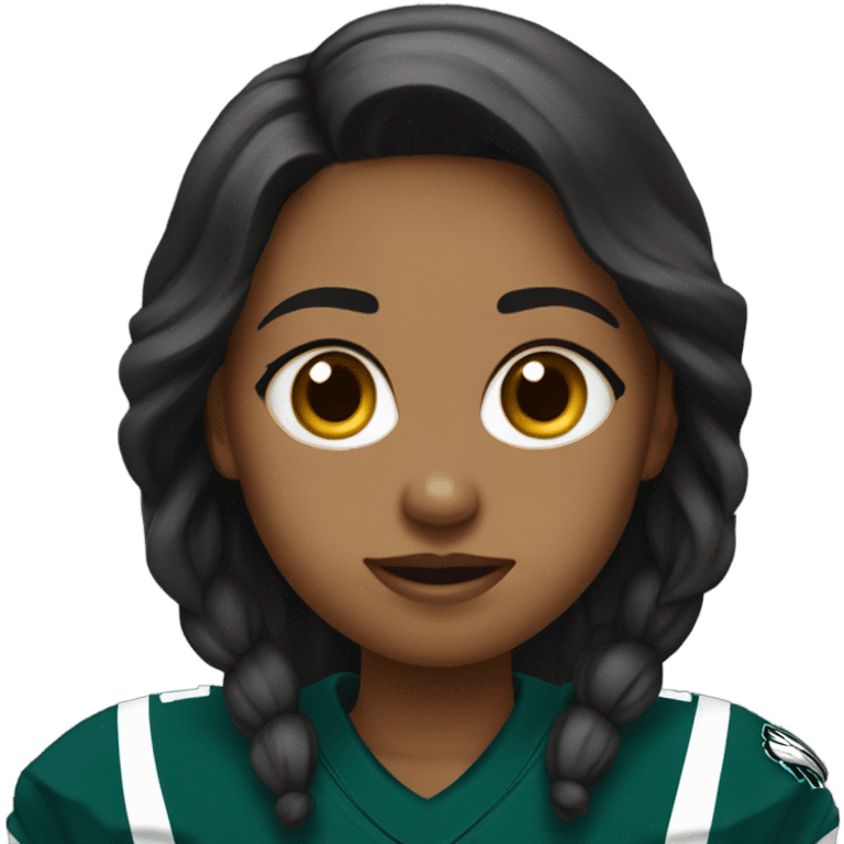 Girl wear eagles jersey  emoji