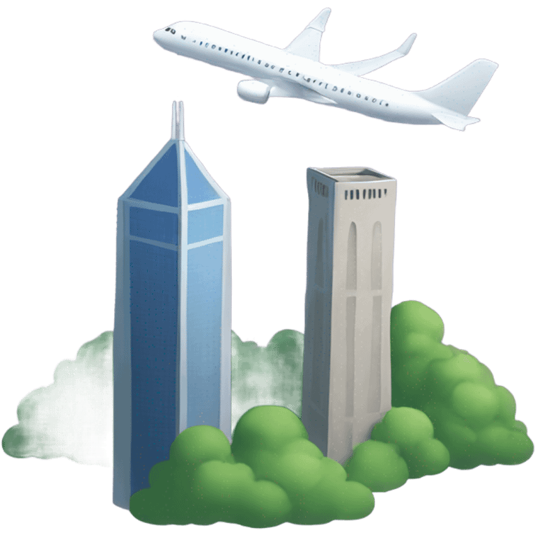 Plane and two towers  emoji