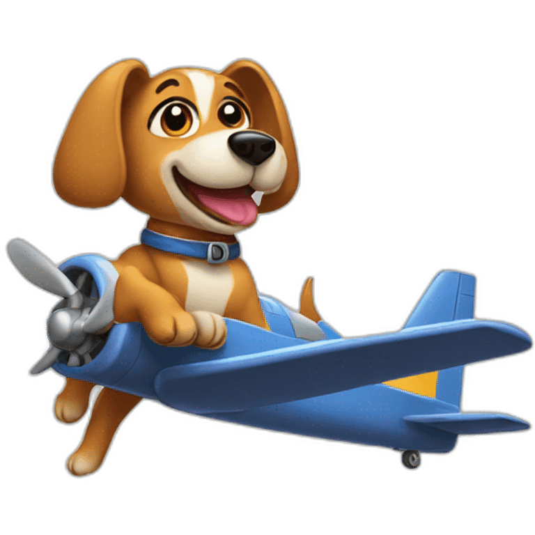 flying dog as a plane emoji