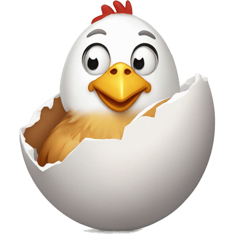 Chicken laying an egg emoji