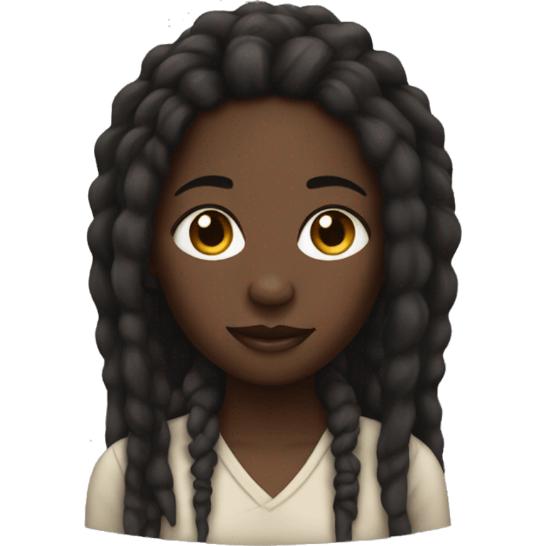 dark-skinned girl with dreadlocks emoji