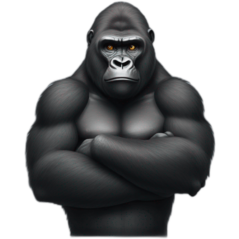 gorilla with his arms crossed emoji