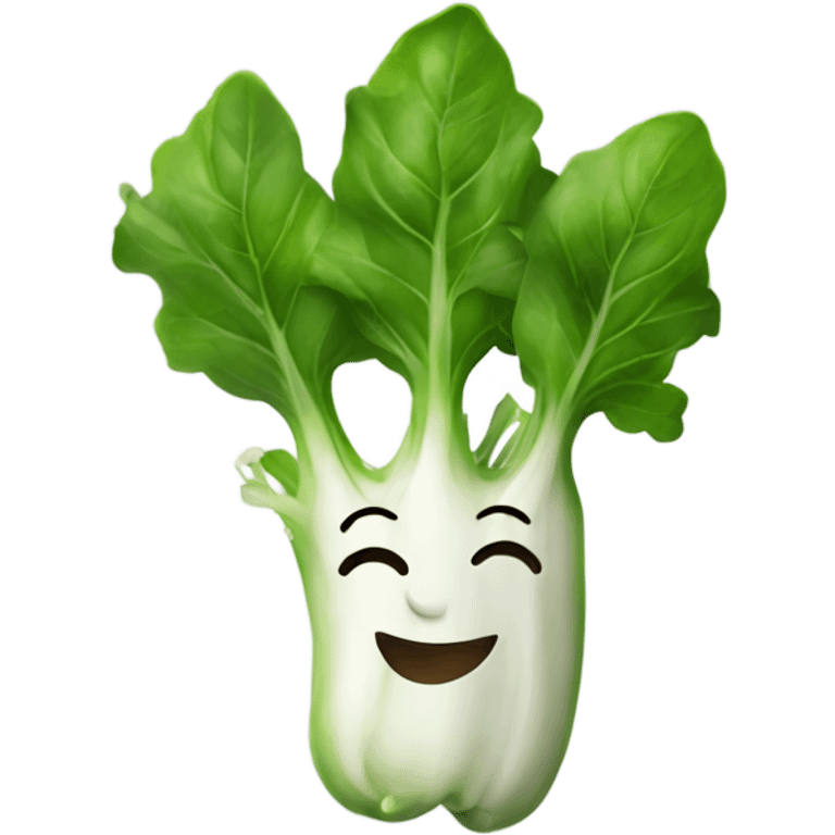 Happy arugula with hands emoji