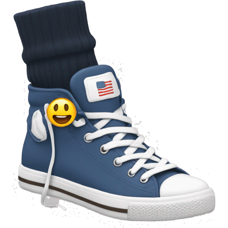 leg with sneakers on emoji