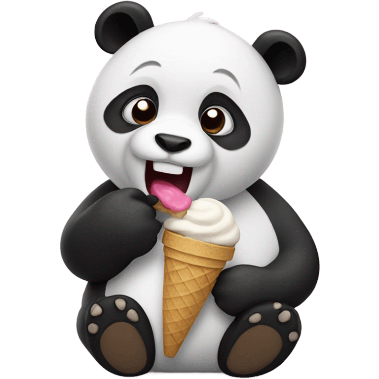 Panda eating ice cream emoji