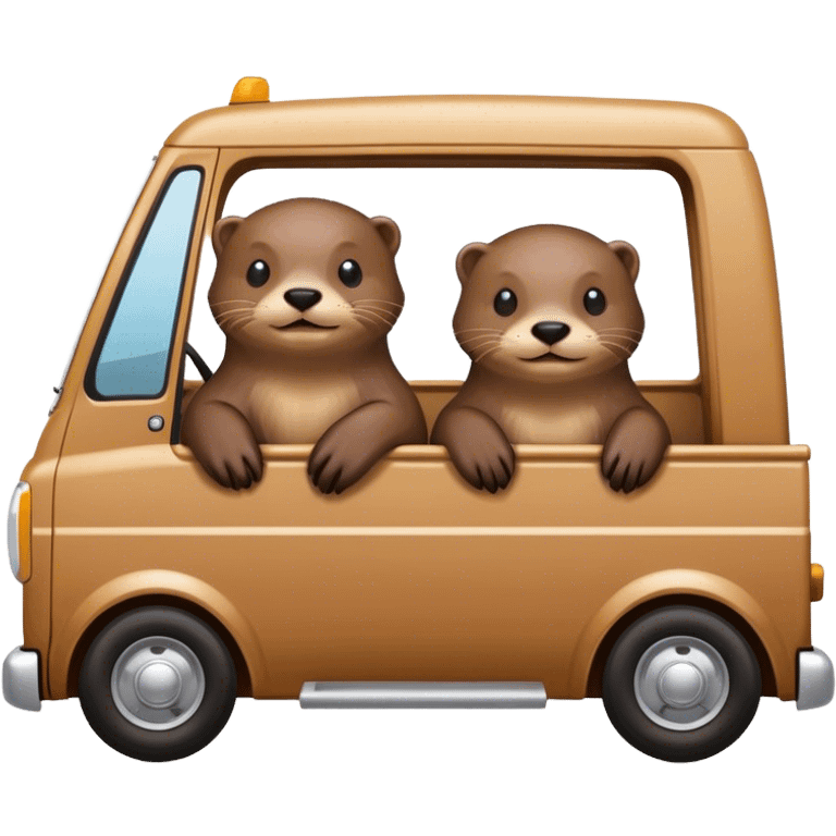 Two otters in a truck emoji