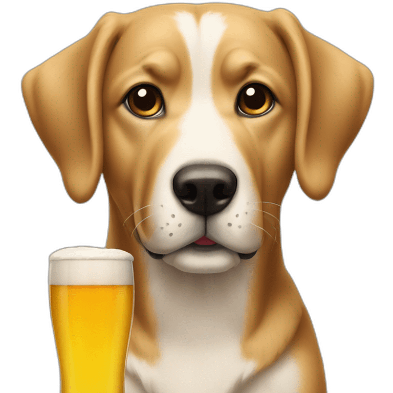 Chien qui boit de la biere emoji