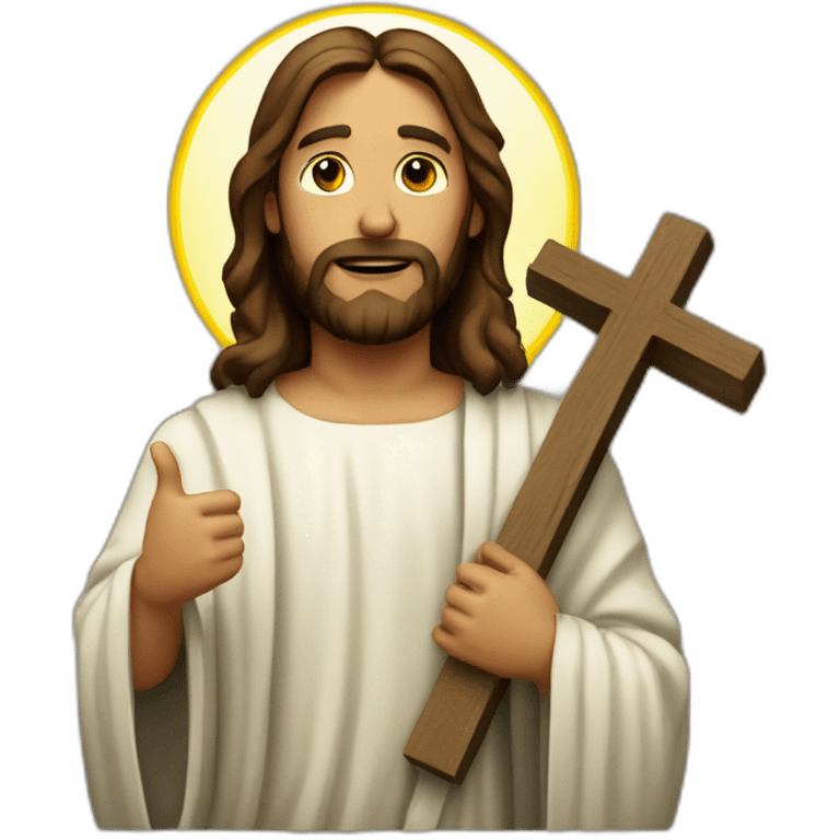 jesus with a cross emoji