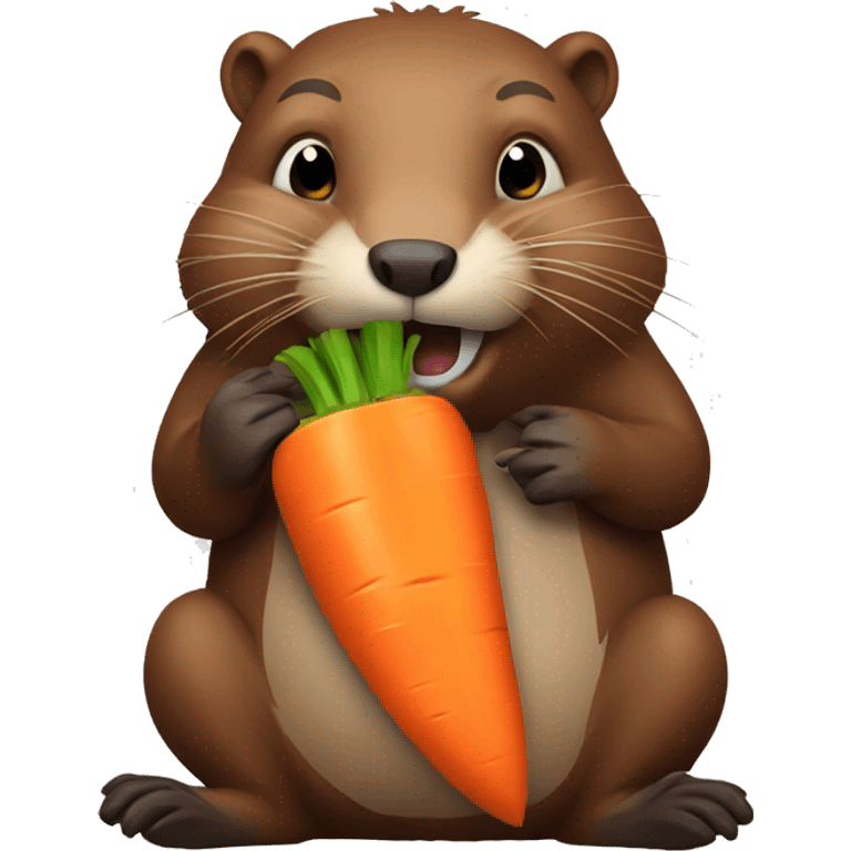 Beaver eating a carrot emoji