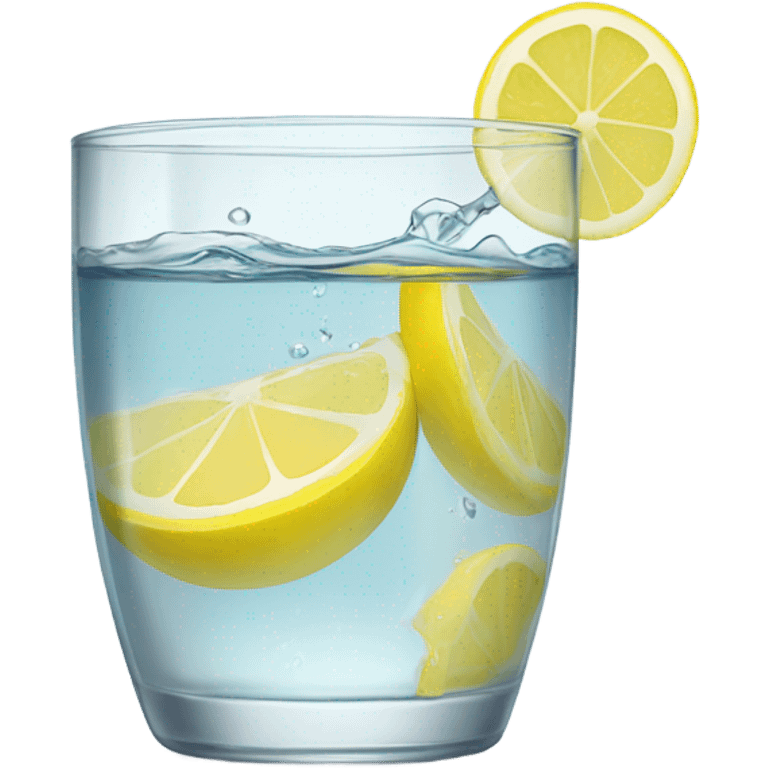 a glass of water with lemon emoji