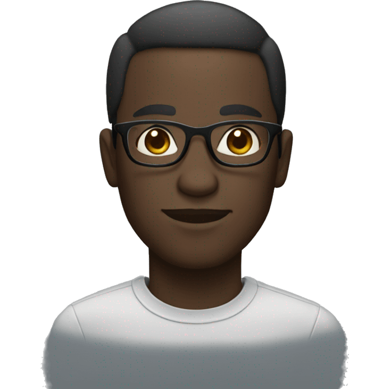 dark-skinned man with glasses and short hair emoji