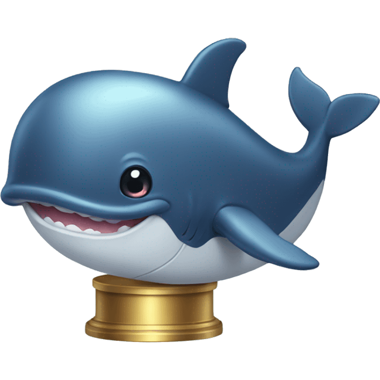 Baby whale with YouTube trophy emoji