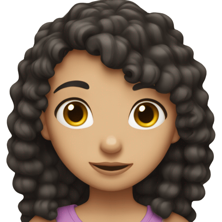 A girl with black curly hair hugging a girl with straight brown hair emoji